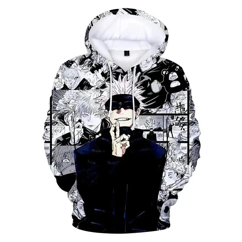 Jujutsu Kaisen 3D Print Hoodie – Unisex, Plus Size