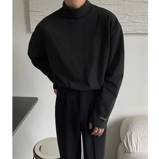 Winter Oversized High Neck Tee – Men, Long Sleeve