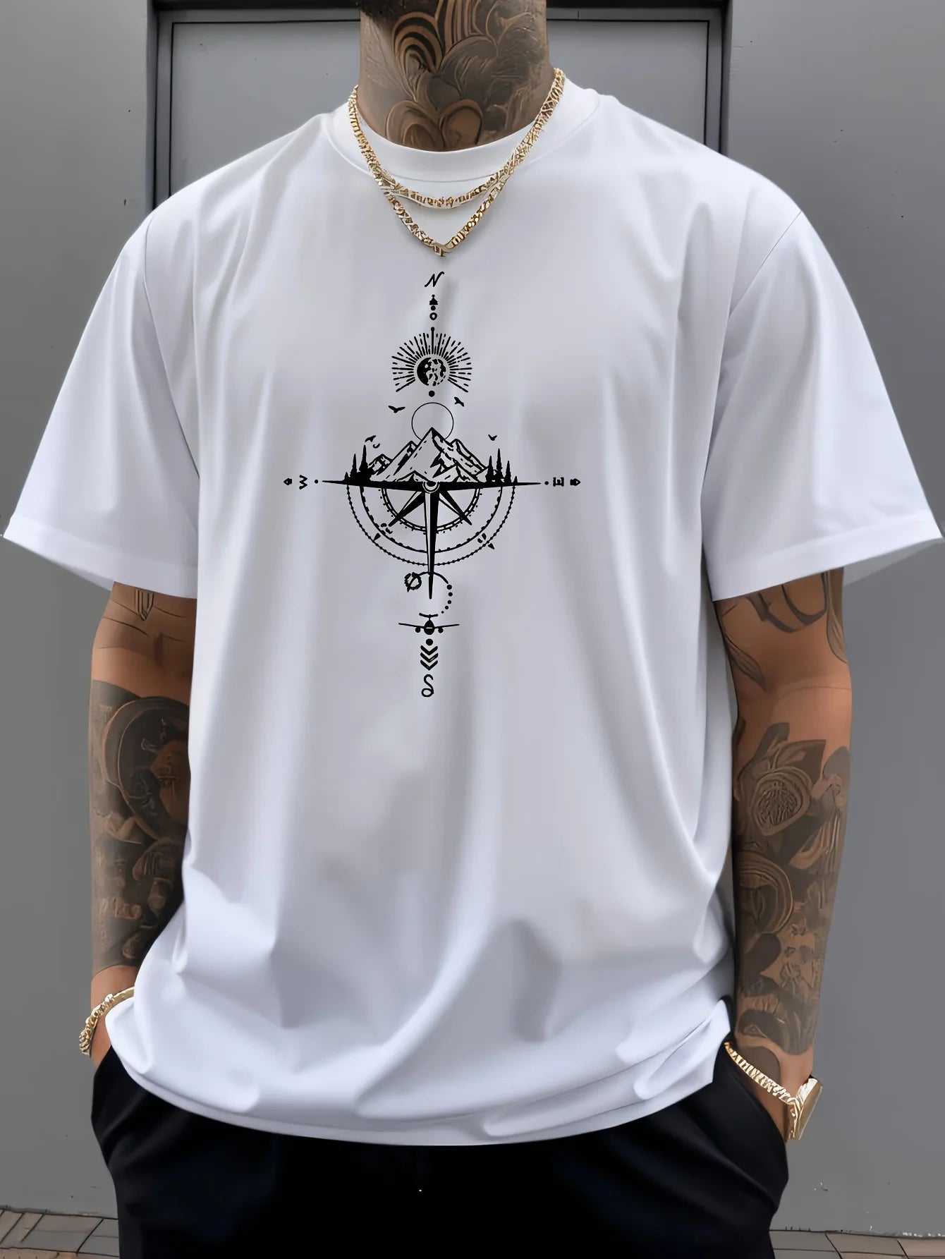 Retro Compass Oversized Tee
