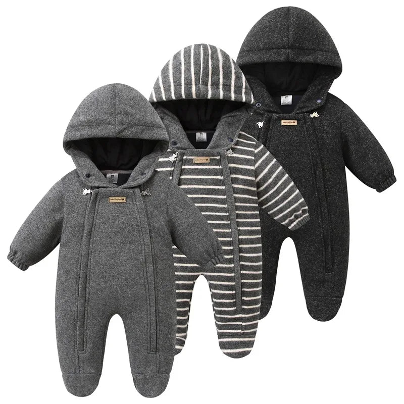 Winter Baby Striped Snowsuit