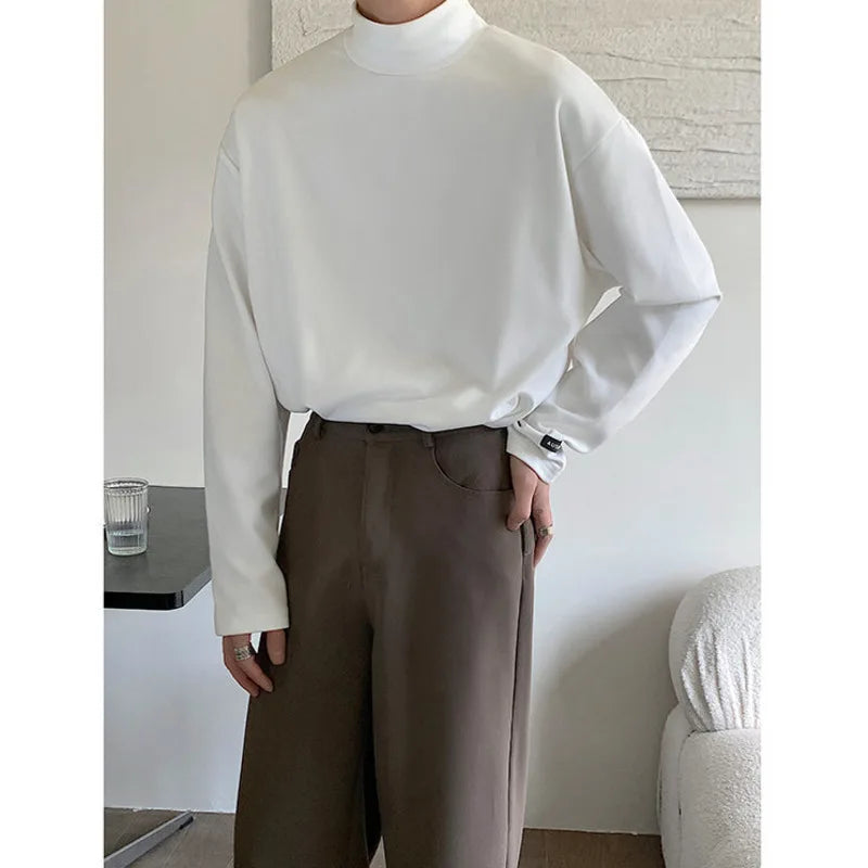 Winter Oversized High Neck Tee – Men, Long Sleeve