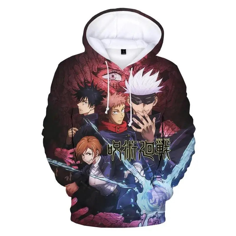 Jujutsu Kaisen 3D Print Hoodie – Unisex, Plus Size
