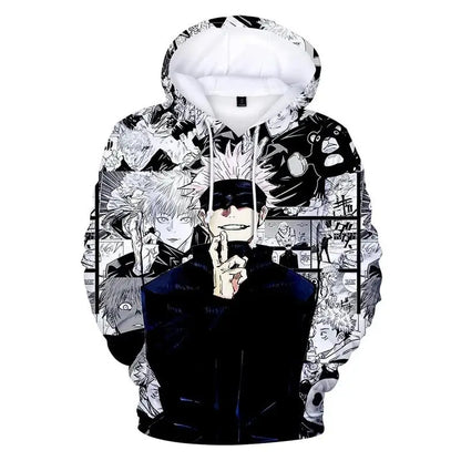 Jujutsu Kaisen 3D Print Hoodie – Unisex, Plus Size