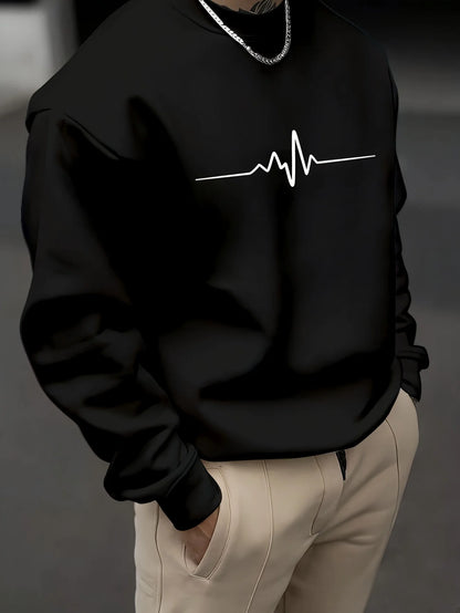 ECG Heartbeat Sweatshirt – Men’s Crewneck Fleece