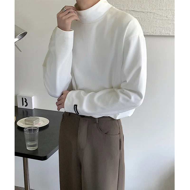 Winter Oversized High Neck Tee – Men, Long Sleeve