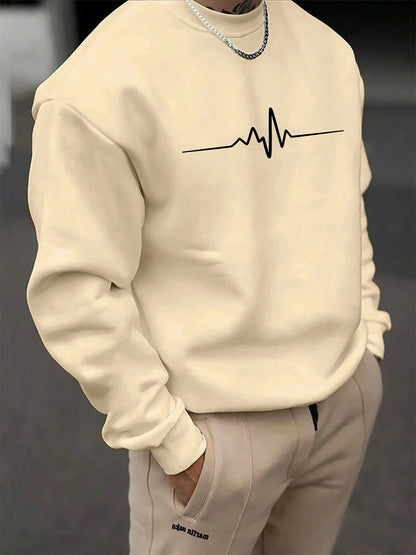 ECG Heartbeat Sweatshirt – Men’s Crewneck Fleece