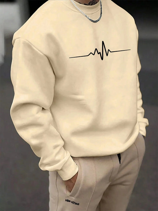 ECG Heartbeat Sweatshirt – Men’s Crewneck Fleece