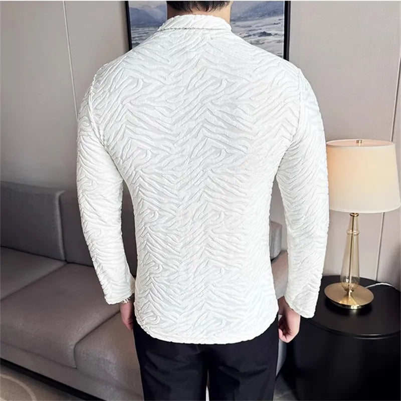 Winter Slim Fit Mock Neck Longsleeve – Herren